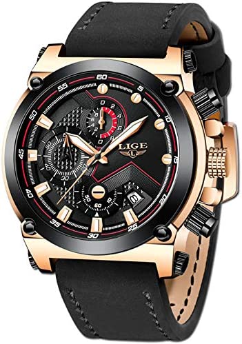 LIGE Mens Watches 방수 Chronograph 스테인레스 스틸 Analog Quartz Watch Men Luxury Brand 패션 Dress Business Wristwatch