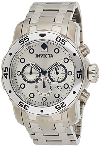 Invicta Men Pro Diver Scuba 48mm 스테인레스 스틸 Chronograph Quartz Watch 실버 Model 0071