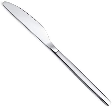 Berglander Dinner Knives 세트 6 스테인레스 스틸 Shiny Modern Knife Butter Table Dishwasher Safe