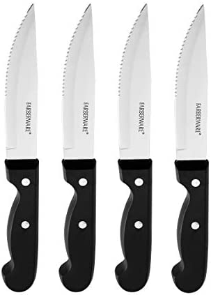 Farberware Chop House Steak Knife Set, 4-piece, Black