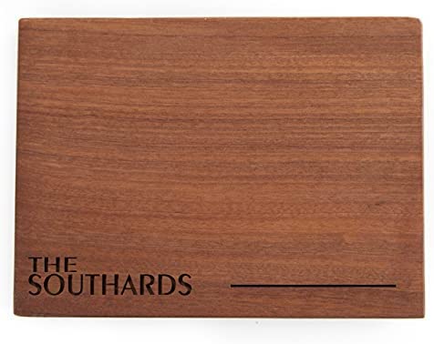 Personalized Cutting Board Wedding Gift for the Couple - Custom Cutting Board Wood Engraved (11 x 13 Single Tone Bamboo, Carter Design) - Closing Gift for Home Buyers