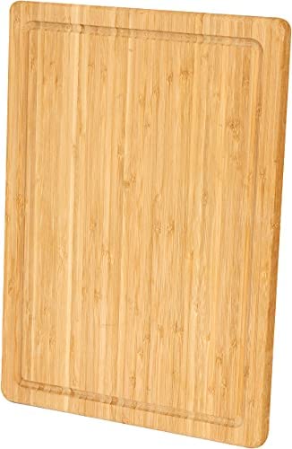 Utopia Kitchen Extra Large Bamboo Cutting Board with Juice Groove - Kitchen Chopping Board for Meat Cheese and Vegetables (17 x 12 Inch) (1)