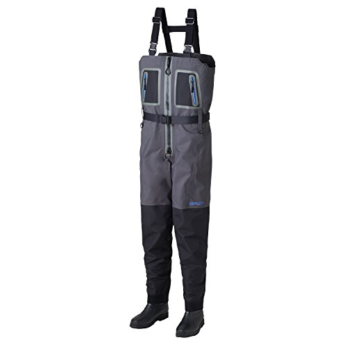 가슴장화 SOSHIN RBB ZIP체스토 웨이더 8696 블랙xcharcoal