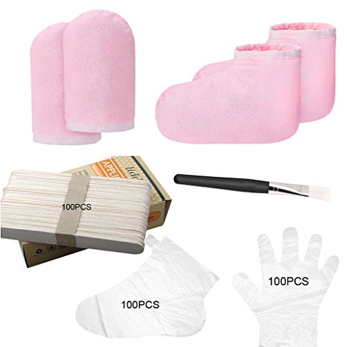 Paraffin Wax Hands & Feet Warmer Quick-Heating Machine Moisturizing Kit Refill Thermal Mitts Gloves Silicone Brush Bath Spa