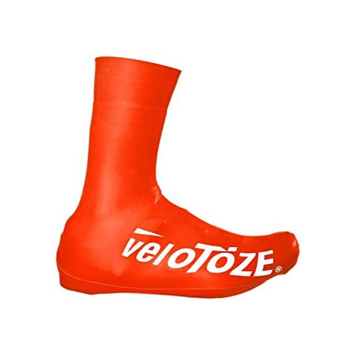 veloToze Tall Shoe Cover 2.0 - Covers Road Cycling Shoes - Water-Proof, Windproof Overshoes for Bike Rides in Spring, Fall, Winter Rainy, Cold Weather - Bright Colors Make Road Biking Trips Safer