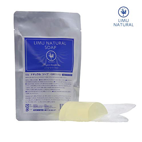 림 내추럴 비누 LIMU NATURAL null 만나 맞 세안 거품이고 넷 부착미백&보습후코이단+글리세릴구루코시도천연 식물 성분을 호화에 배합 W효과 일본제