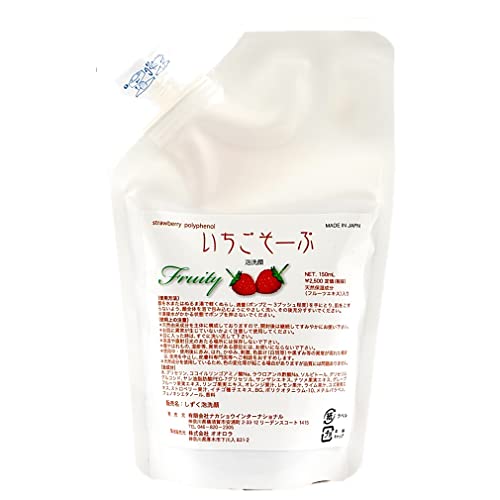 딸기비누 거품세안제 150mL 리필 파우치 초보습을 부드러운 과일로
