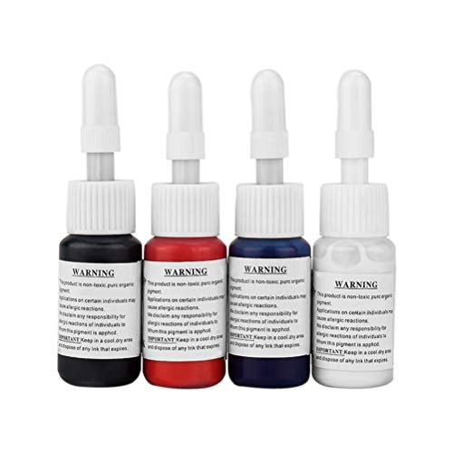 Badasa 타투 잉크 안료 세트 tint 바디 아트 미용 메이크 페인트 보틀 툴4피스5ml