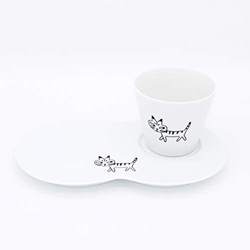 하사미소 오리지널 디자인 컵&컵받침 (검정)