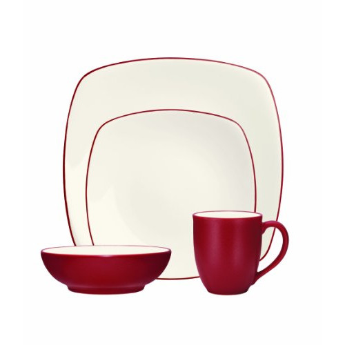 Noritake 4-Piece Colorwave Square Place Setting<!-- @ 2 @ --> Raspberry by Noritake