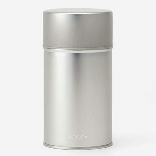 KEYUCA (개 유 카) 원단 차통 (200g / 스틸) 멋쟁이 차통 녹차 홍차 커피 보존 용기 (약φ7.3×H14.3cm)