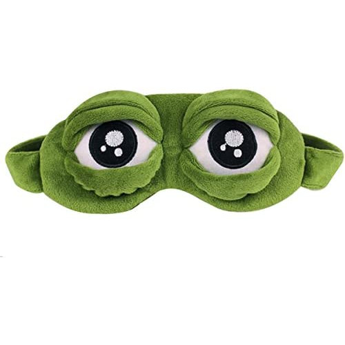 Van Caro 3D 남녀공용 Frog Eye 마스크 Blindfold-Super 소프트 Padded Shade Cover,Cartoon Patch Blinder Travel Long Flights 선물 Green