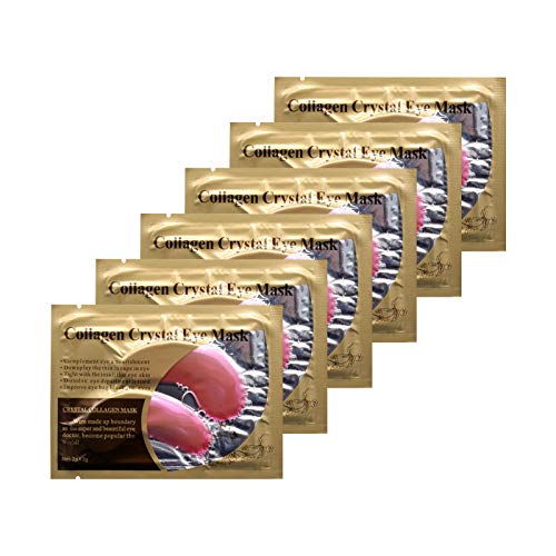 Jakuva 30 Pairs Premium Under Eye Patches,24K 골드 Collagen Masks 파우더 크리스탈 Gel Anti 에이징 Remove Bags Wrinkles Moisturizing & Hydrating Improves Elasticity Pink