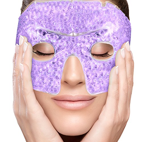 PerfeCore Eye 마스크 Get Rid Puffy Eyes Migraine Relief 슬리핑 Travel Therapeutic Hot Cold Compress팩 커버 Gel Beads Spa Therapy Wrap Sinus Pressure Face Puffiness Headaches Blue