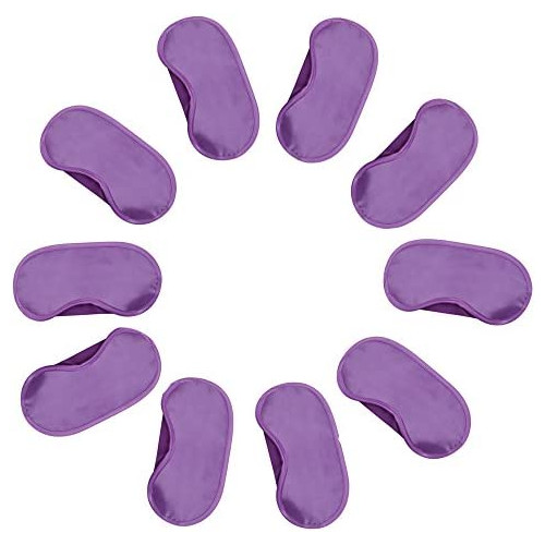 Coobbar 10PCS Travel Rest Eye 슬리핑 마스크 Satin Blindfold 소프트 Shade Nap 커버 Purple
