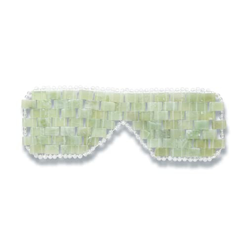 Jade Eye 마스크 Hot Cold Anti 에이징 Therapy - Eliminate Wrinkles Puffiness Irritation Headache Migraine Relief 100% Stone Lined w/Beads