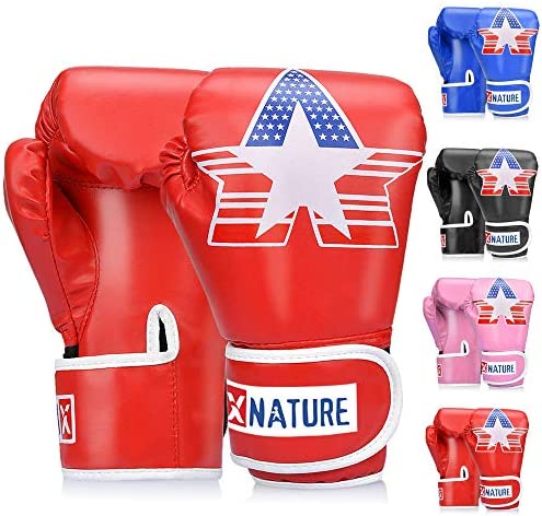 xnature 4oz PU어린이용 복싱 글로브Children Cartoon MMA 스파링 dajn트레이닝 글로브5 – 10세