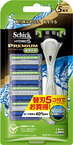 쉬크 Schick 5 매칼 하이드로5 프리미엄 민감성 피부용 본체+체인5고부 콤보 팩 남성 면도기 면도