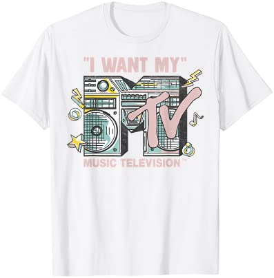 MTV I Want My Retro Boombox 그래픽 티셔츠