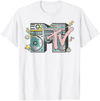 MTV Logo Vintage I Want My Boombox 그래픽 티셔츠