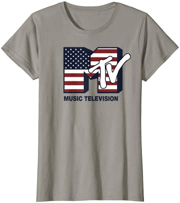 MTV Logo American Flag 그래픽 티셔츠