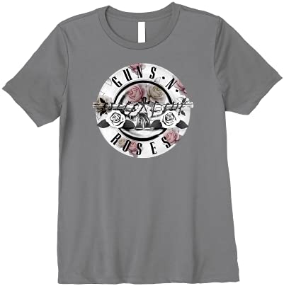 Guns N Roses Floral Bullet Logo Premium 티셔츠