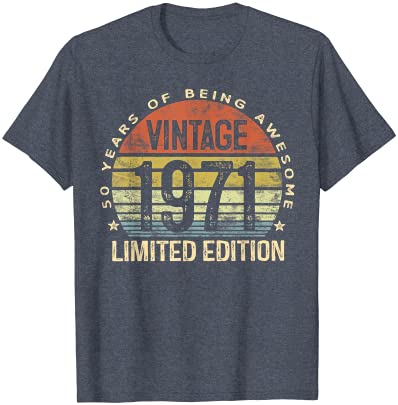 50 Year Old 선물 Vintage 1971 Limited Edition 50th 생일 티셔츠