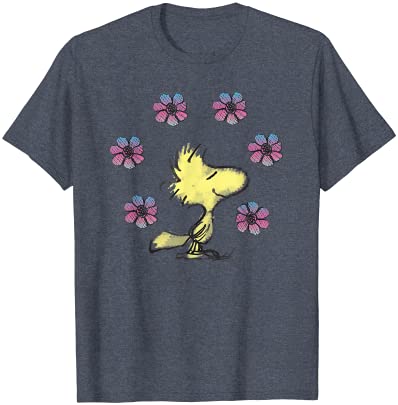 Peanuts Woodstock love flowers 티셔츠