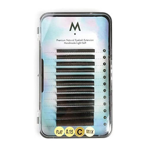 Musegetes 속눈썹 엑스테 굵음 흑색 길이 혼합 12열의 대용량 0.15mm C카루