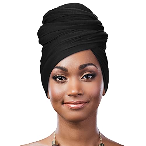 Stretch Head Wrap Scarf Women African Turban Long Hair Scarf Soft Hair Band Tie Head Scarf for Women