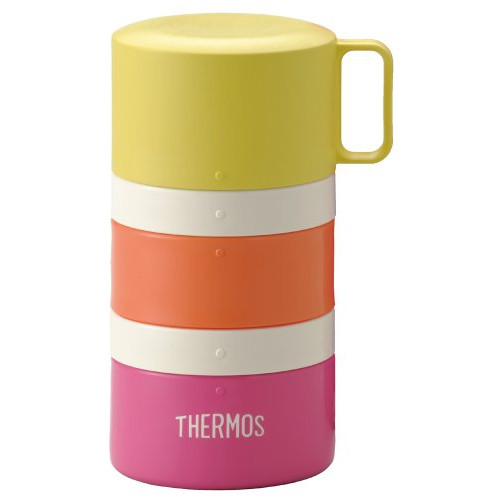 써모스 보틀형 도시락 플래시 런치 박스 3 단식 560ml 핑크 플라워 DJG-550 PFL