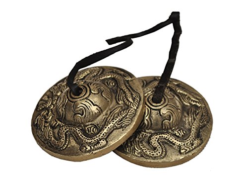 Dharma Store - Tibetan Yoga Meditation Cymbals Bell - Dragon Embossed (Original Version)