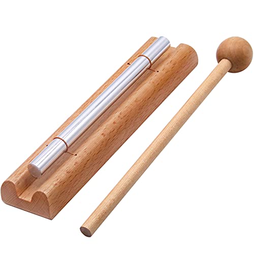 Ehome Meditation Chimes, Mindfulness Solo Hand Bell Classroom Chime Percussion Instrument Teacher Tools Reminder Bell with Mallet Storage Bag for Prayer Yoga Eastern Energies Music Gift