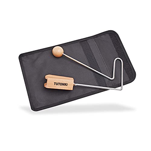 Tutonki Vibraslap - Percussion Instrument - Rotate the Sound Chamber and the Sound will Vary - ProducesJawbone Sound Effect - Complete with Mesh Cloth Storage Bag