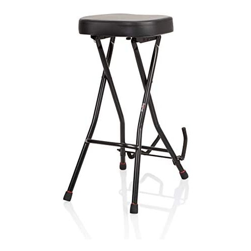 Gator Frameworks Guitar Seat with Padded Cushion, Ergonomic Backrest and Fold Out Guitar Stand; Holds both Acoustic and Electric Guitars (GFW-GTR-SEAT)