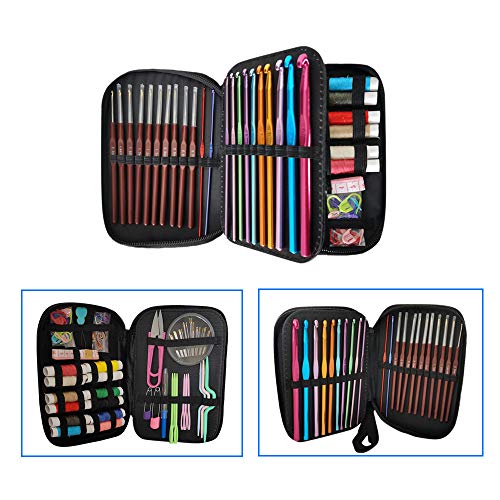 100PCS Crochet Hooks 세트 Sewing Project Kits 알루미늄 & Lace Accessories