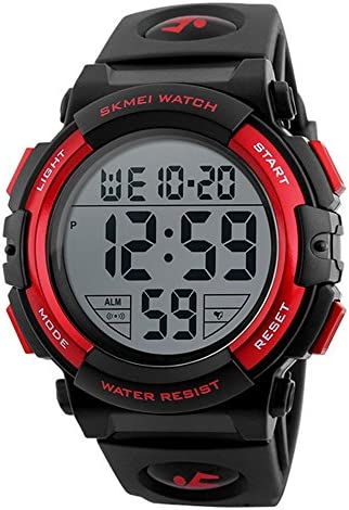 Timever(타임 에버)디지탈 손목시계 맨즈 방수 손목시계 led watch 스포츠 워치 알람 스톱워치 기능 첨부 와 방물시계 문자가 커 보기 편리하 블루