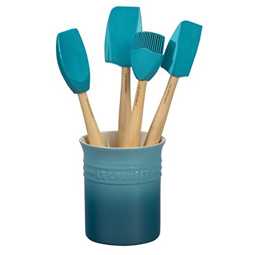 르쿠르제 America Craft시리즈5piece Utensil 세트 Crock u2013 Caribbean 블루 607056-JS450-17