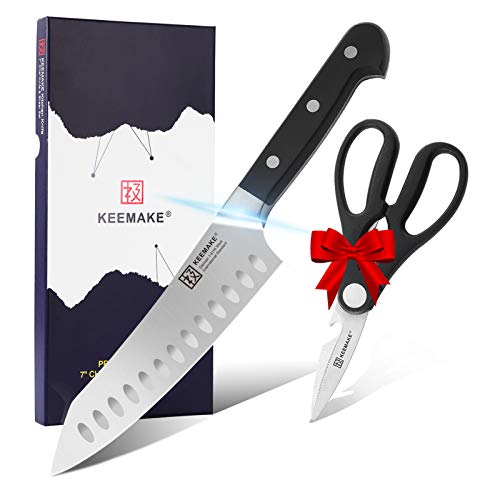 KEEMAKE 부엌칼 키친《바사미》 180mm 케익 나이프 키친 가위 스테인레스 3 덕부엌칼 나이프 요리 가위 다기능 조리 가정용 기프트 식기 세척기 대응 빵 잘라 부엌칼 치즈 나이프
