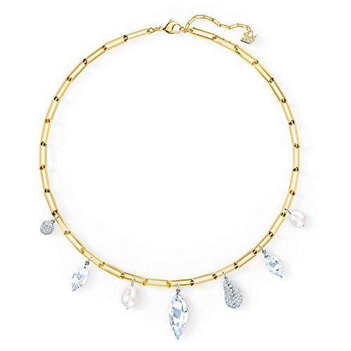 SWAROVSKI 진짜 So Cool 크리스탈 펄 참(매력) 넥크리스 화이트 크리스탈 믹스 도금