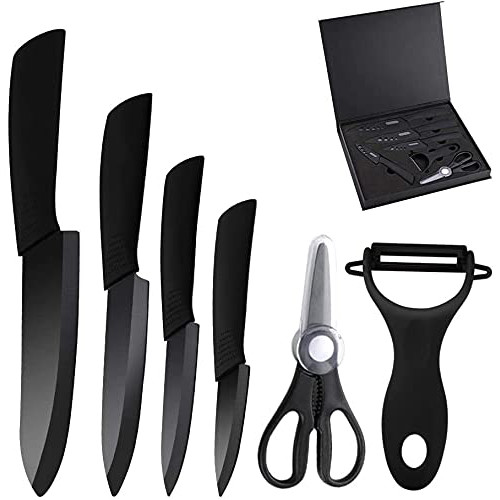 Xenabllo 세라믹 부엌칼 세트 나이프 150mm 130mm 100mm 80mm 무n 4개 부엌칼 하나 가죽(껍질) 벗겨 그릇 하나 요리 가위 세라믹제 키친6점 세트 녹슴 없 프로 사양초 경량 날카로운 칼이 드는 정도 세라믹 나이프 커브 pea 라 키친 가위 3 덕부엌칼 키친 나이프 초높음 밀도 세라믹 요리포### ￥부엌칼우 도고기 잘라 물고기 잘라 야식칼 부엌칼양 부엌칼 칼이 드는 정도 항균 청결항 산화 가공 칼이 드는 정도 지속 식기 대
