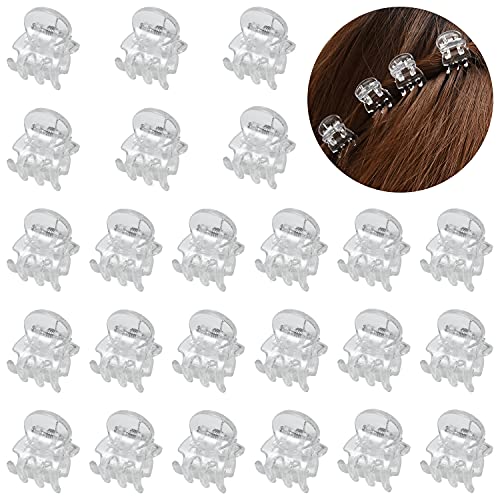 Granter Hair Clips, Mini Hair Clips, Set of 24, Mini Hair Accessories, Hair Clips, Large Capacity, Simple Design, Easy to Use, Mini Clips, Hair Claw, Transparent
