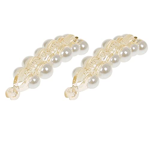 SDUSEIO Banana Clip, Women's, Hair Accessory, Hair Clip, Simple, Pearl, Popular, Girls, Large Size, OL Daily Office Dating