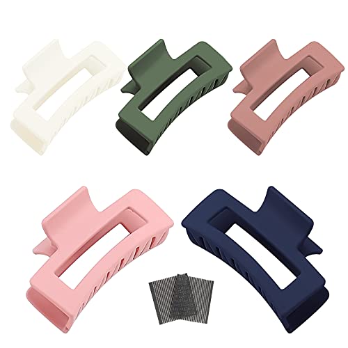 헤어 클립 고, 라지 헤어 cloak 립,여성과 소녀를 위한 4.1인치 미끄럼방지 스퀘어 빅 크로《―헤아쿠릿푸》굵은 머리카락,여성을 위한 패션 헤어 악세사리,롱 헤어용의 5개의PCS스트 롱 홀드 헤어 클립 큰+2개의 무료 헤어 스티커
