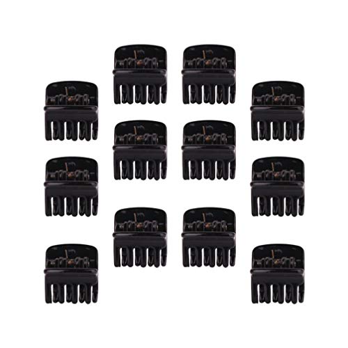 Frcolor Hair Claw Mini Hair Clips Set Girls Tortoise Shell Claw Hair Ties Barrette Hair Accessories Hair Ornaments Set of 24 (Black)