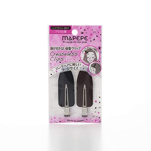 Mapepe Non-marking Bangs Clip Large Black & Brown [Professional Specs for Hair Salon]