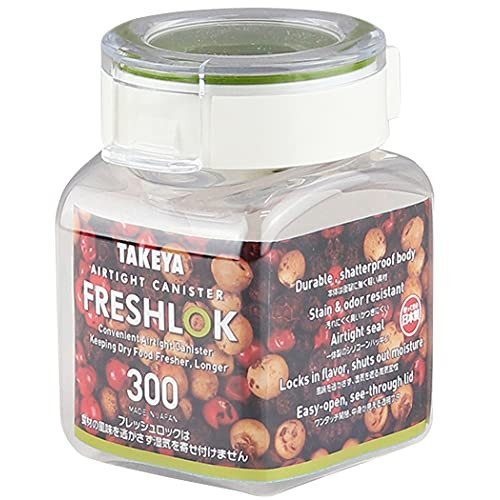타케야 화학공업 보존용기  후레쉬 사각타입 300ml 일본제 습기 막는 원터치 개폐 가벼워 강건