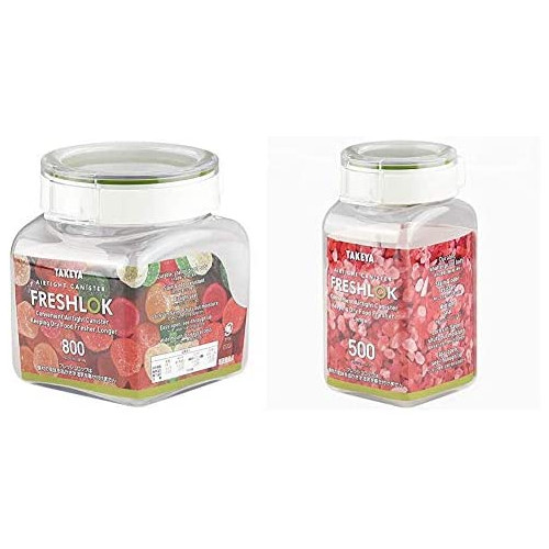 타케야 화학공업 보존 용기 플래시 록 각타입 800ml 일본제 습기 막는 원터치 개폐 가벼워 강건