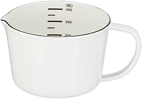 펄 금속 계량 컵 화이트 400ml 법랑 메이저 블랑 키친 HB-4434