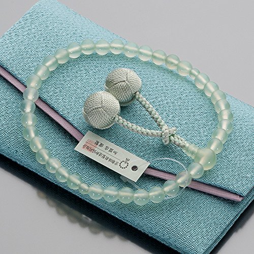 Altarya Takita Shoten Prayer Beads 여성 그린 Onyx 0.3 inch 7 mm Ball Pure Silk Oda Wound Sanbonus Comes 가방 All Situations